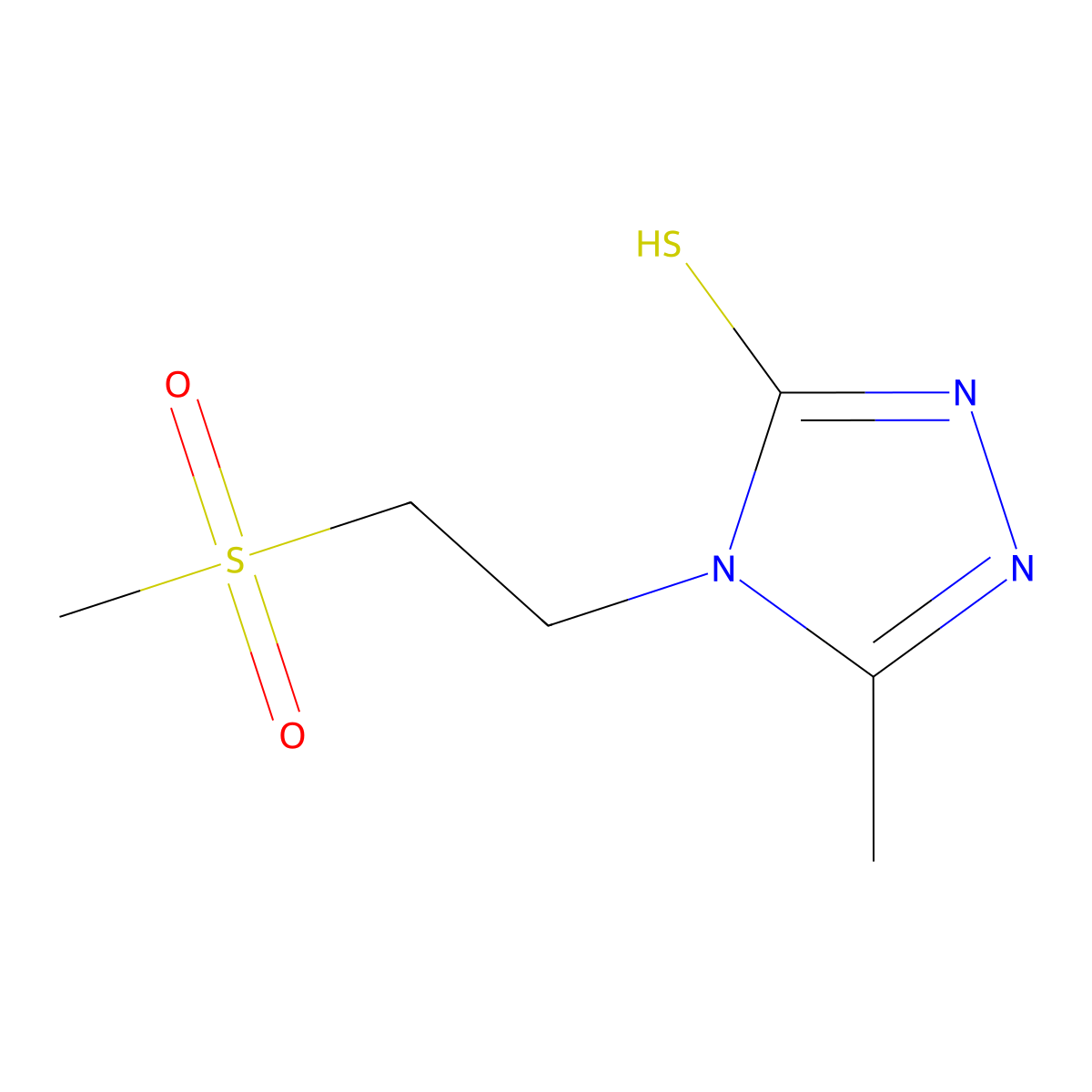 4-(2-methanesulfonylethyl)-5-methyl-4H-1,2,4-triazole-3-thiol molecular structure, CAS 1179647-97-2