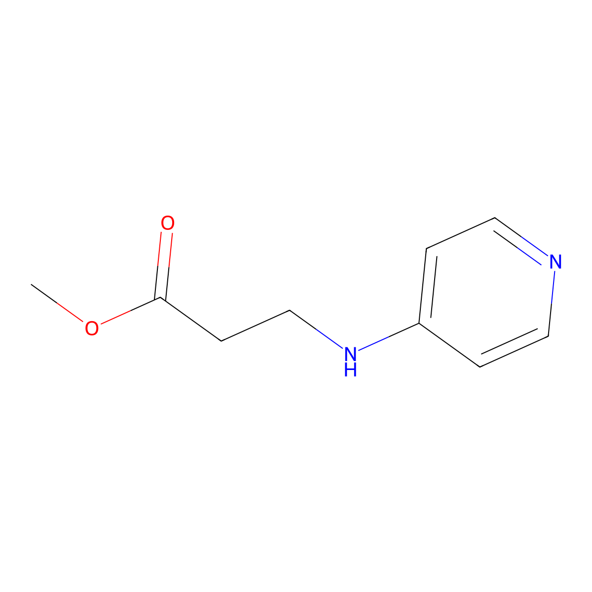 Methyl 3-[(pyridin-4-yl)amino]propanoate molecular structure, CAS 1179649-91-2