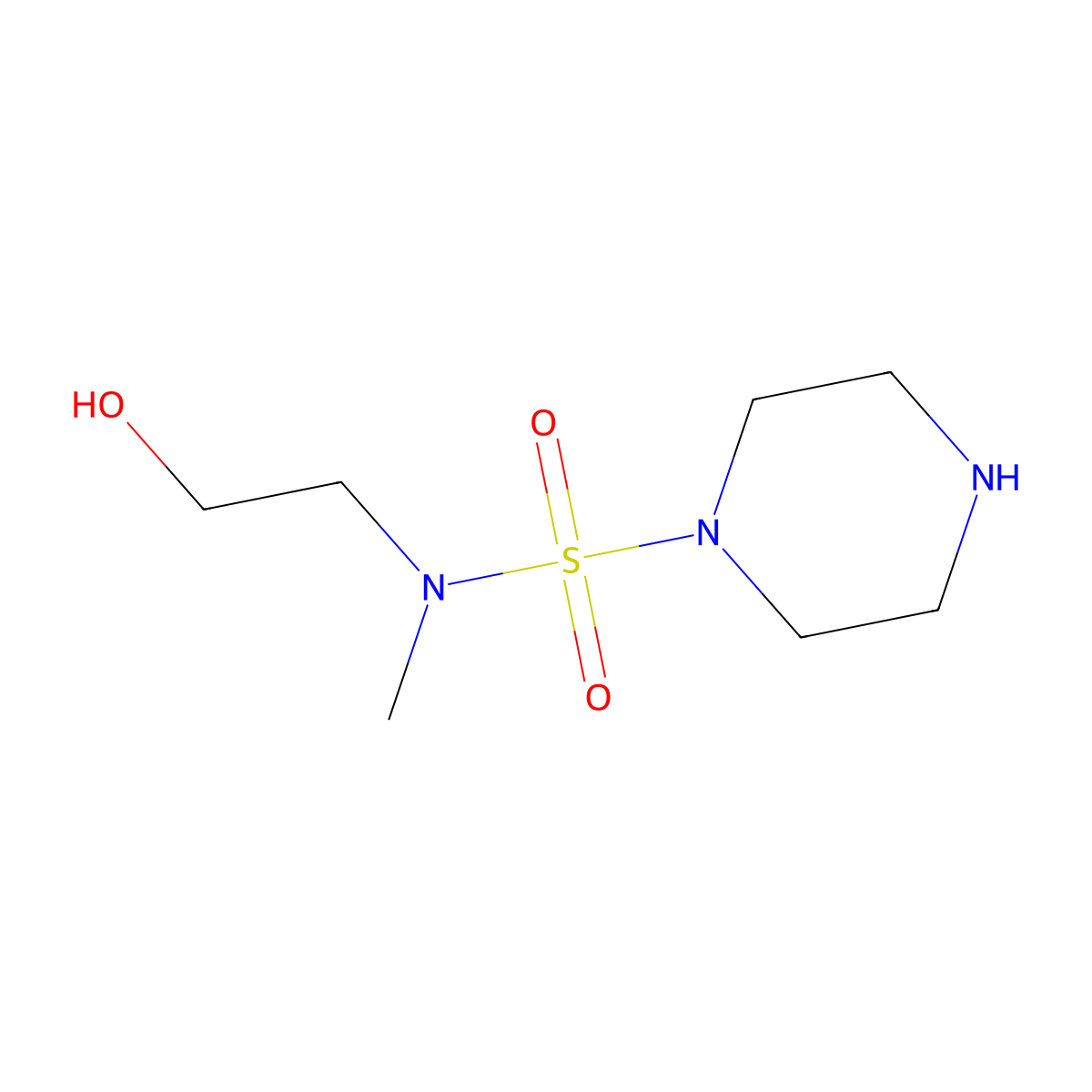 2-[Methyl(piperazine-1-sulfonyl)amino]ethan-1-ol molecular structure, CAS 1179650-21-5