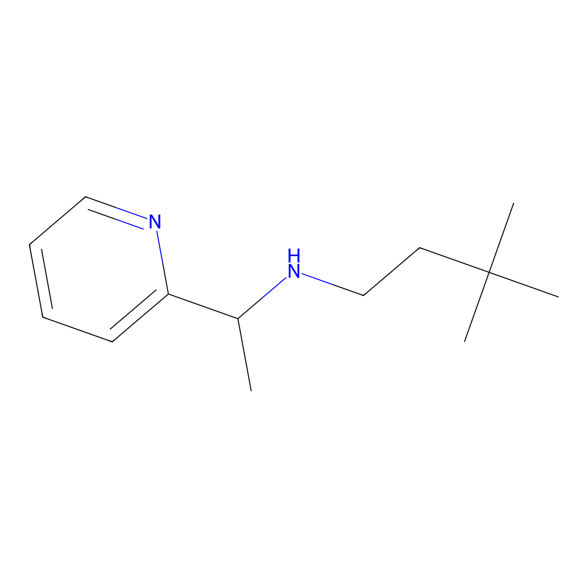 (3,3-Dimethylbutyl)[1-(pyridin-2-yl)ethyl]amine molecular structure, CAS 1179650-90-8