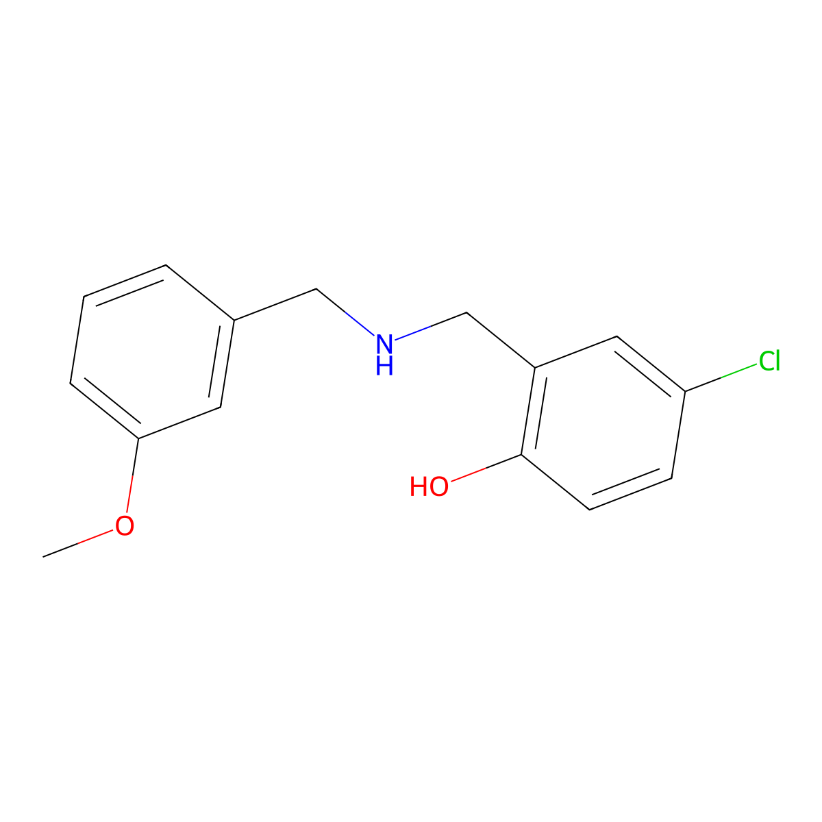 4-Chloro-2-{[(3-methoxybenzyl)amino]methyl}phenol molecular structure, CAS 1179651-53-6