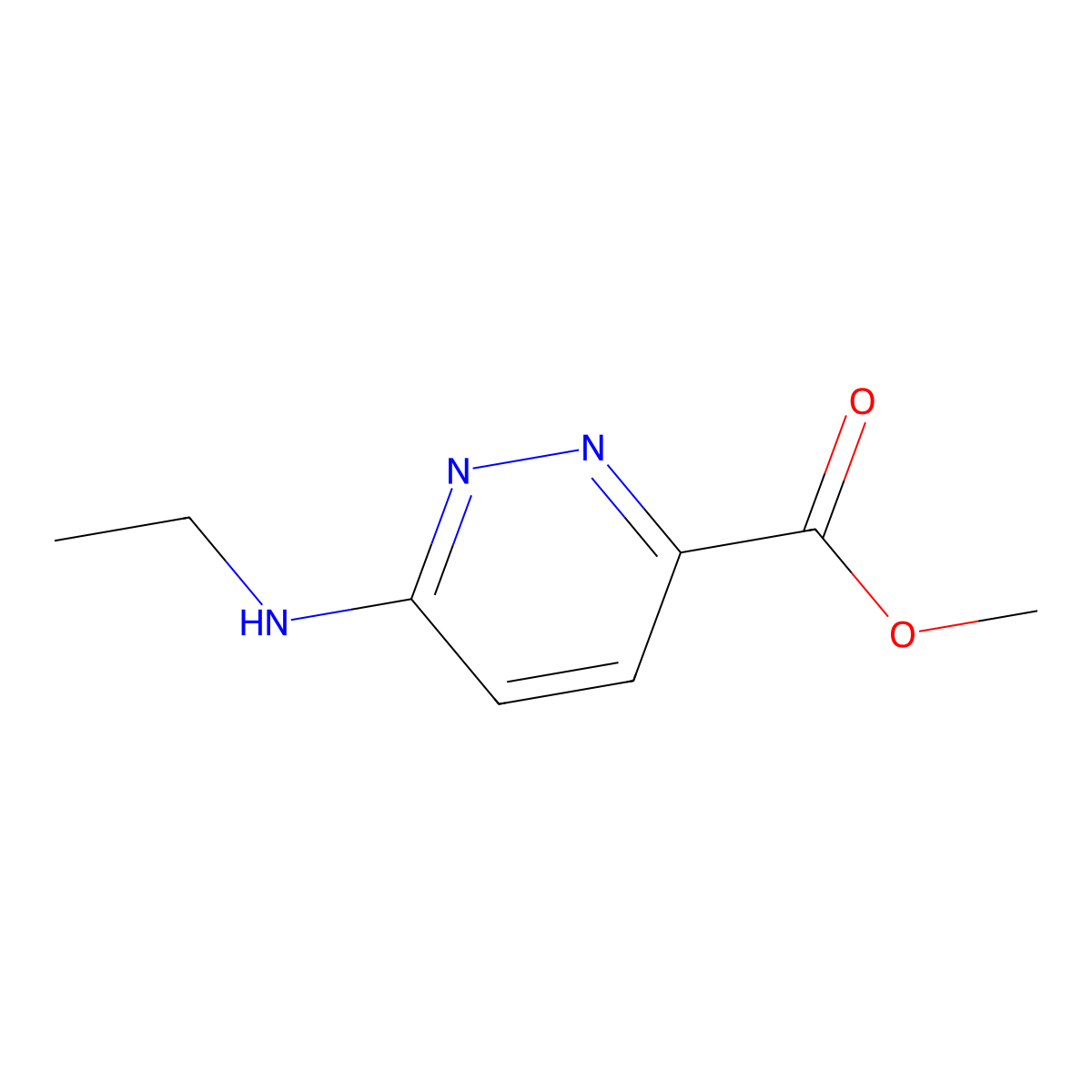Methyl 6-(ethylamino)pyridazine-3-carboxylate molecular structure, CAS 1179655-77-6
