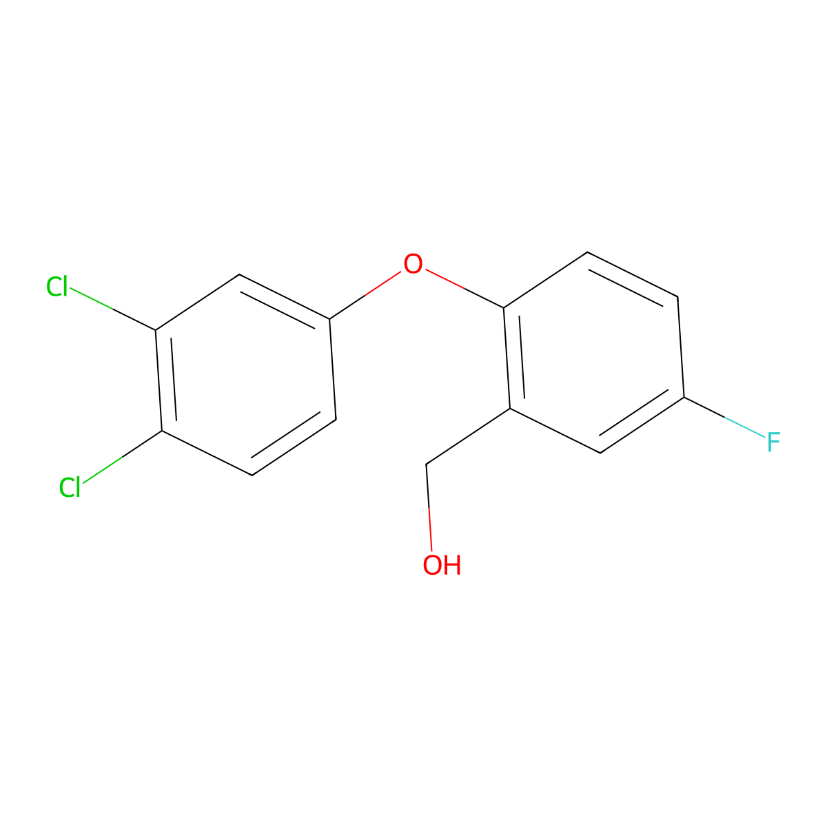 [2-(3,4-Dichlorophenoxy)-5-fluorophenyl]methanol molecular structure, CAS 1179661-05-2