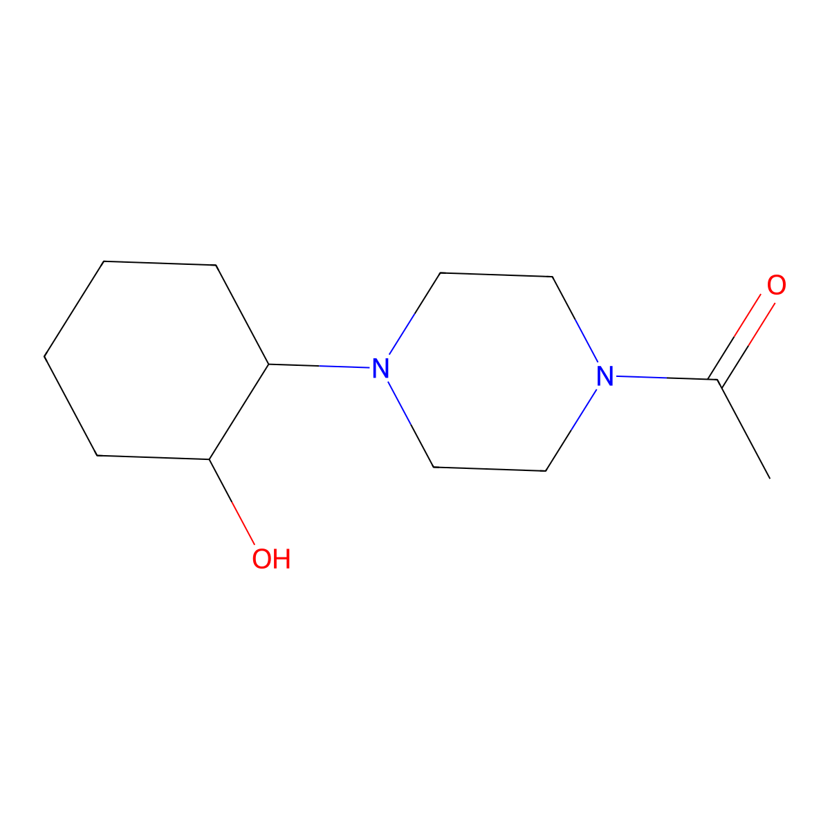 1-[4-(2-Hydroxycyclohexyl)piperazin-1-yl]ethan-1-one molecular structure, CAS 1179661-20-1