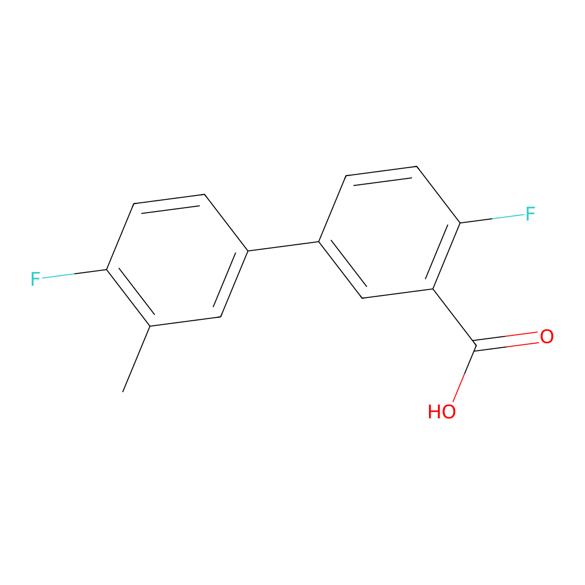 2-Fluoro-5-(4-fluoro-3-methylphenyl)benzoic acid molecular structure, CAS 1179676-15-3
