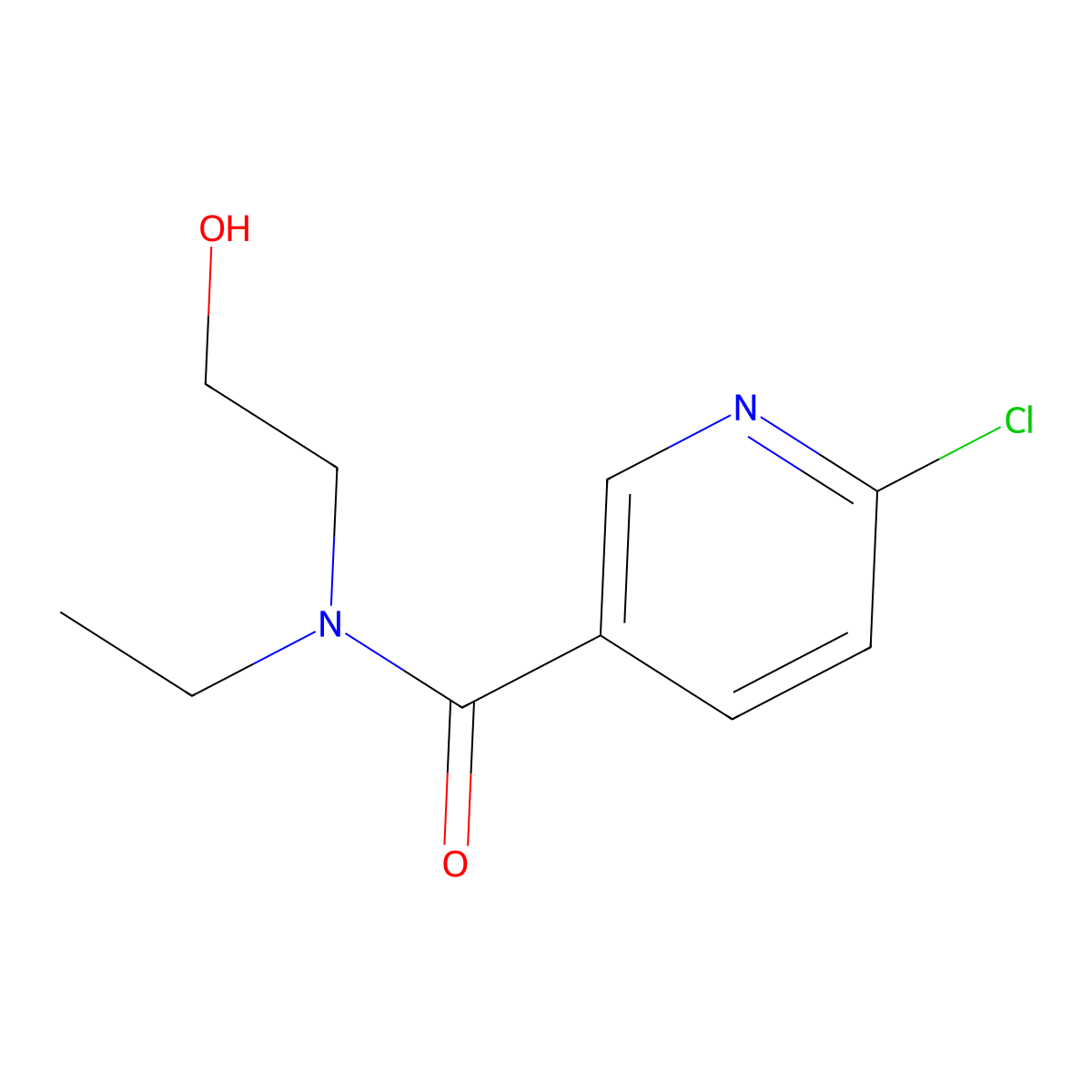 6-chloro-N-ethyl-N-(2-hydroxyethyl)pyridine-3-carboxamide molecular structure, CAS 1179676-30-2