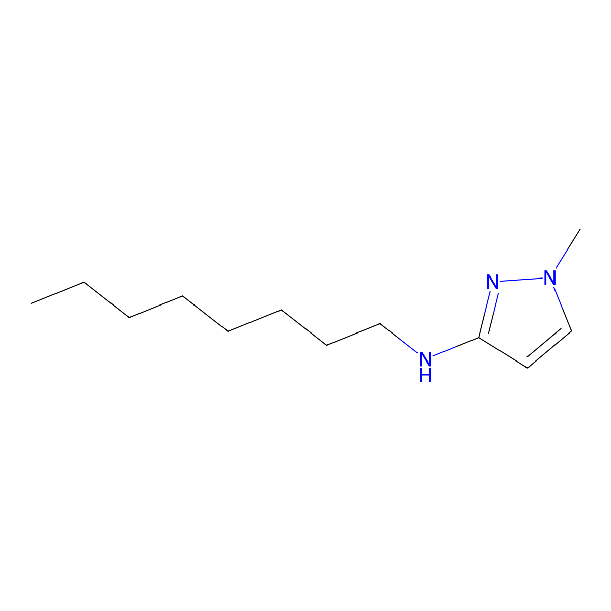 1-Methyl-N-octyl-1H-pyrazol-3-amine molecular structure, CAS 1179676-32-4
