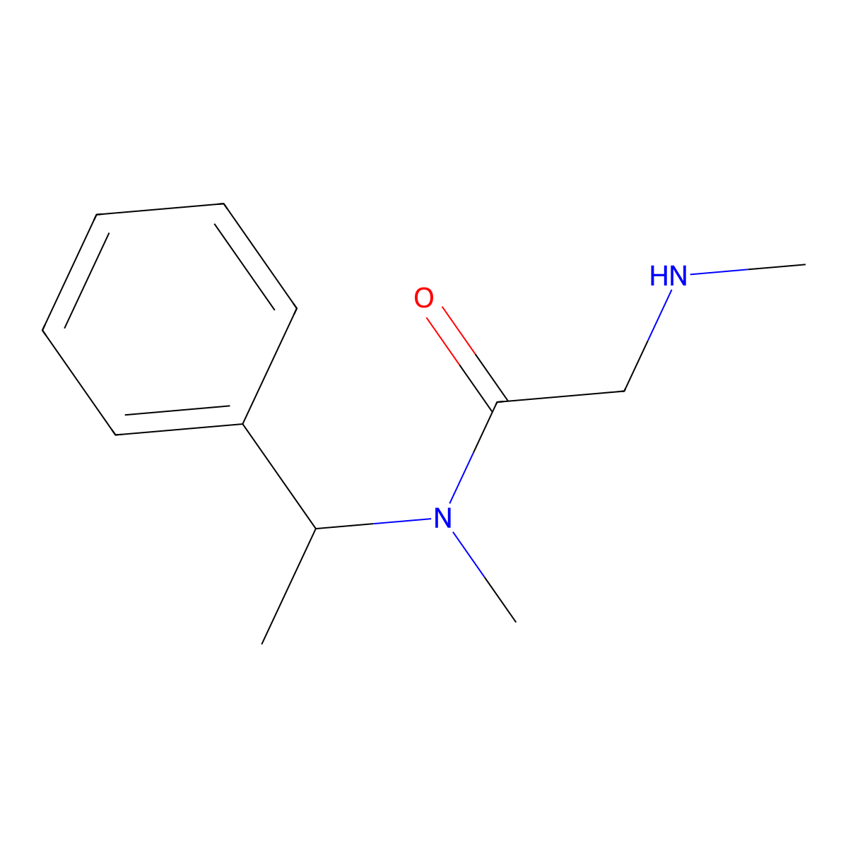 N-methyl-2-(methylamino)-N-(1-phenylethyl)acetamide molecular structure, CAS 1179679-54-9