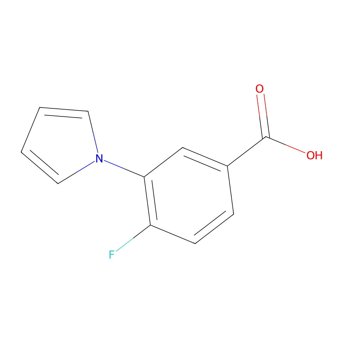 4-fluoro-3-(1H-pyrrol-1-yl)benzoic acid molecular structure, CAS 1179681-88-9