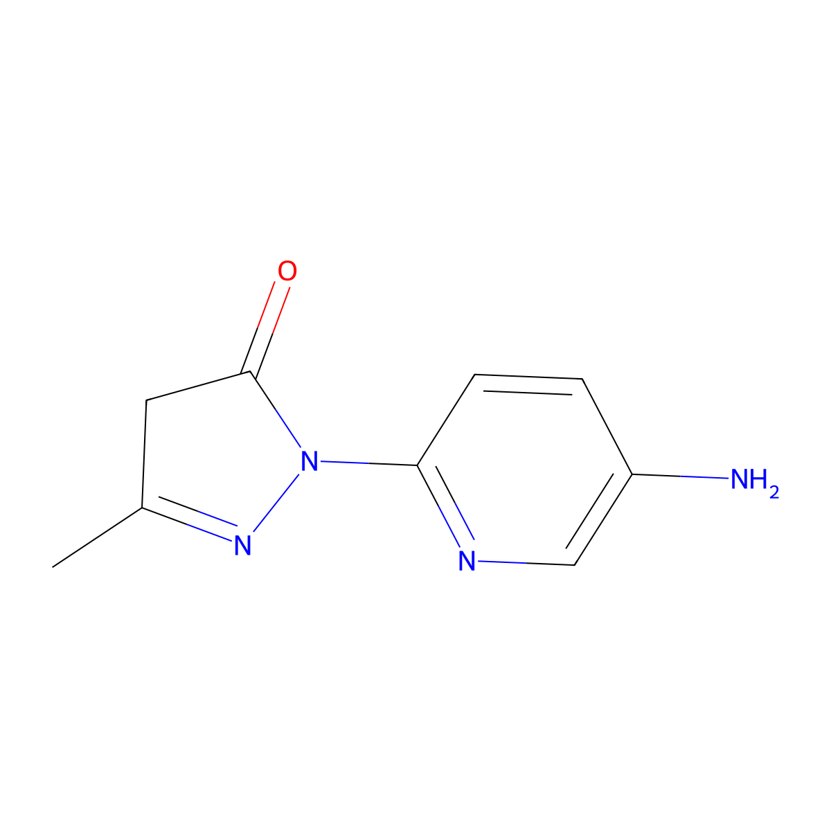 1-(5-aminopyridin-2-yl)-3-methyl-4,5-dihydro-1H-pyrazol-5-one molecular structure, CAS 1179685-42-7