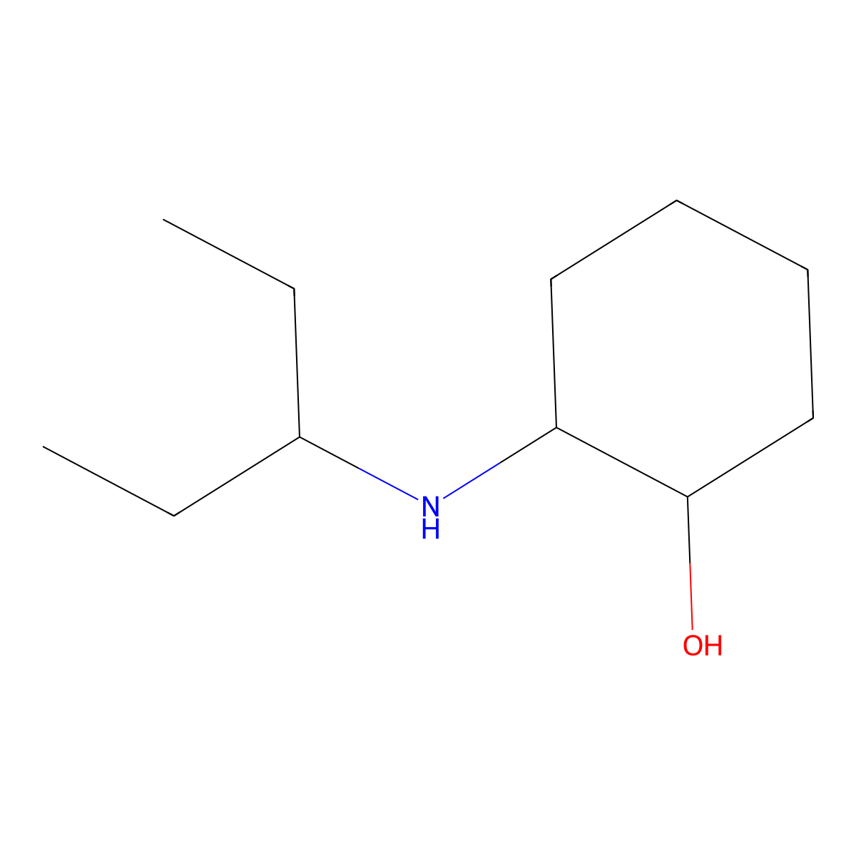 2-[(Pentan-3-yl)amino]cyclohexan-1-ol molecular structure, CAS 1179688-37-9