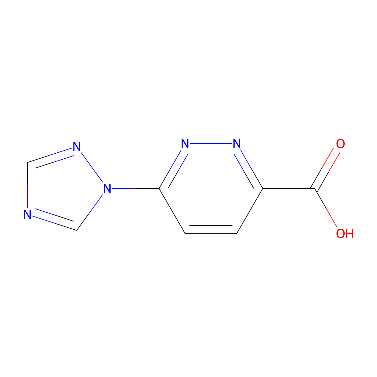 6-(1H-1,2,4-triazol-1-yl)pyridazine-3-carboxylic acid molecular structure, CAS 1179694-12-2