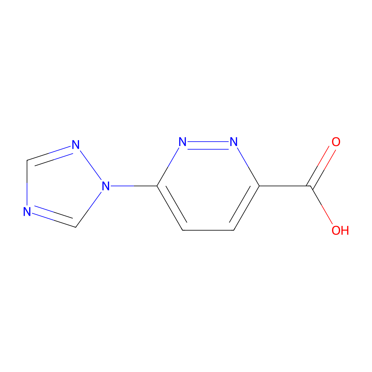 6-(1H-1,2,4-triazol-1-yl)pyridazine-3-carboxylic acid molecular structure, CAS 1179694-12-2