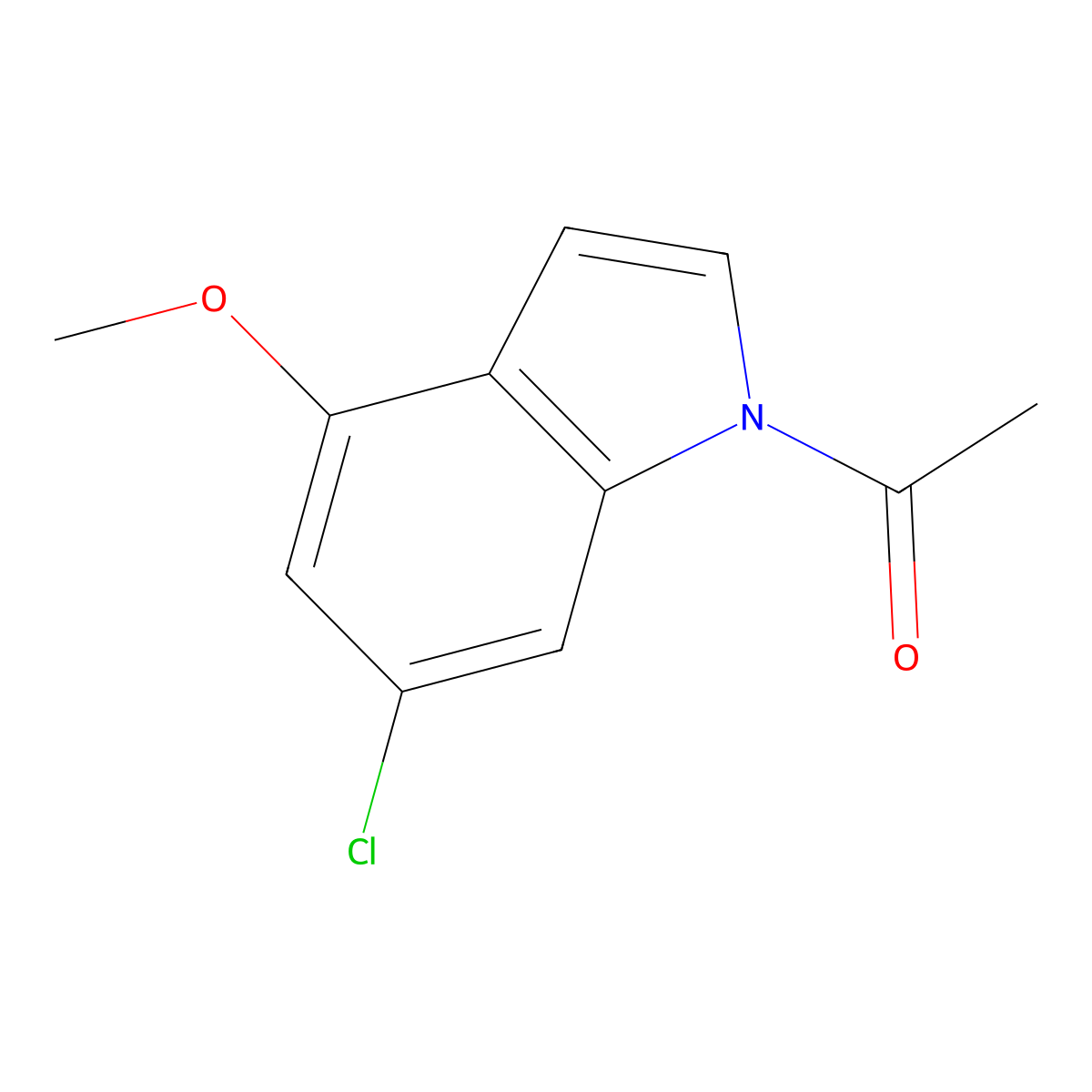 1-(6-Chloro-4-methoxy-1H-indol-1-yl)ethanone molecular structure, CAS 117970-22-6
