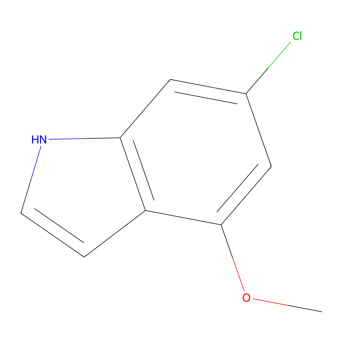 6-chloro-4-methoxy-1H-indole molecular structure, CAS 117970-23-7