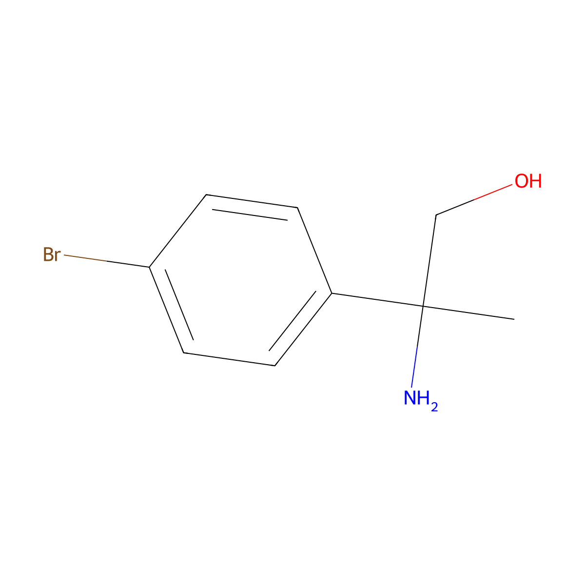 2-Amino-2-(4-bromophenyl)propan-1-ol molecular structure, CAS 1179700-68-5