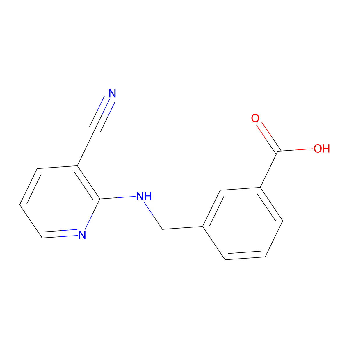3-{[(3-Cyanopyridin-2-yl)amino]methyl}benzoic acid molecular structure, CAS 1179703-95-7