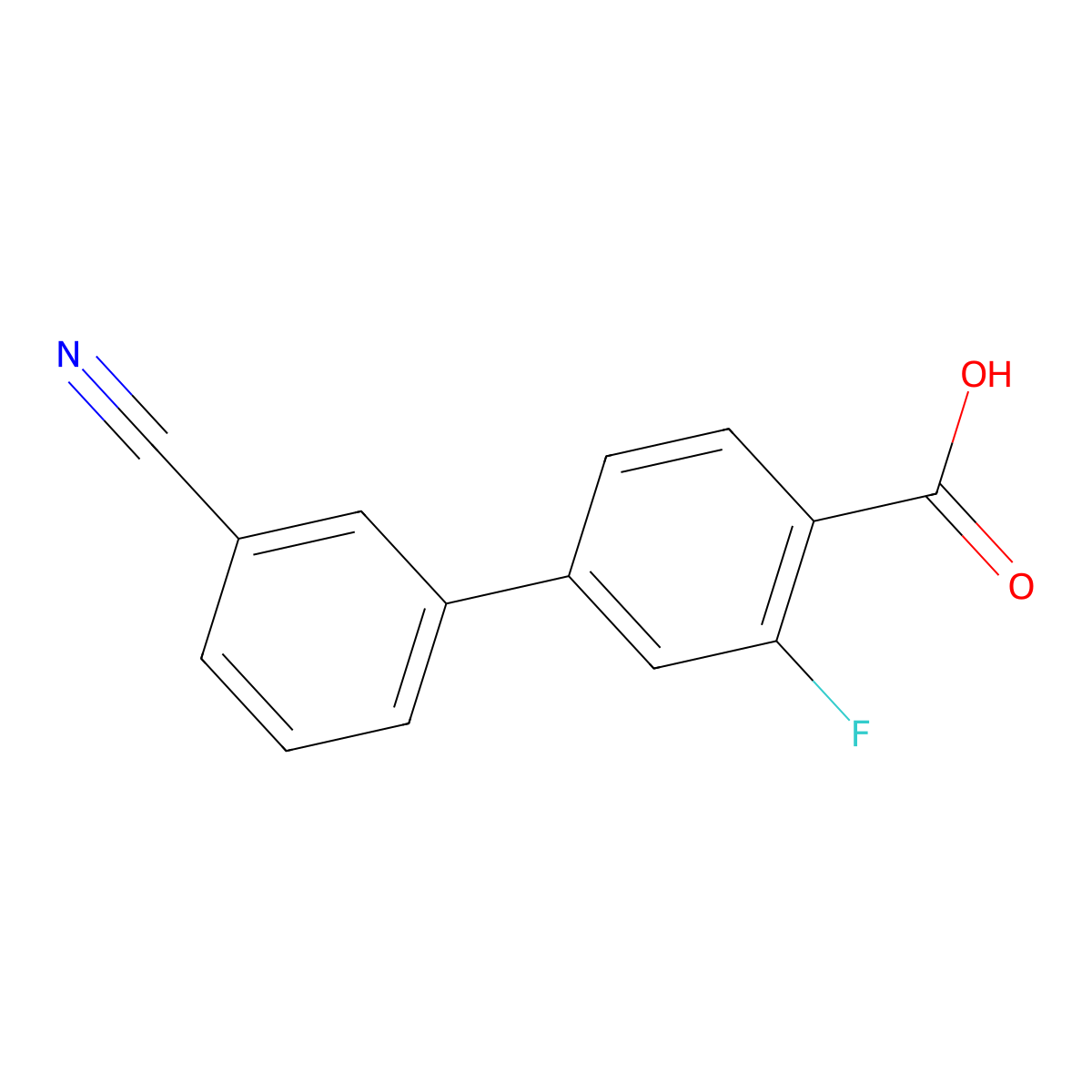 4-(3-Cyanophenyl)-2-fluorobenzoic acid molecular structure, CAS 1179704-39-2