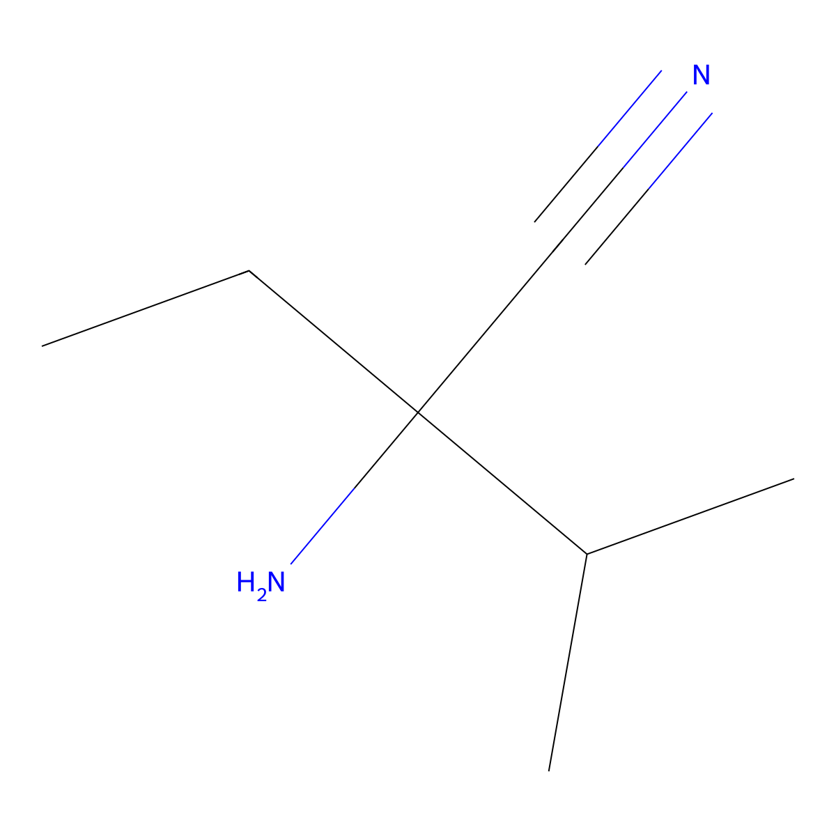 2-Amino-2-ethyl-3-methylbutanenitrile molecular structure, CAS 1179705-68-0