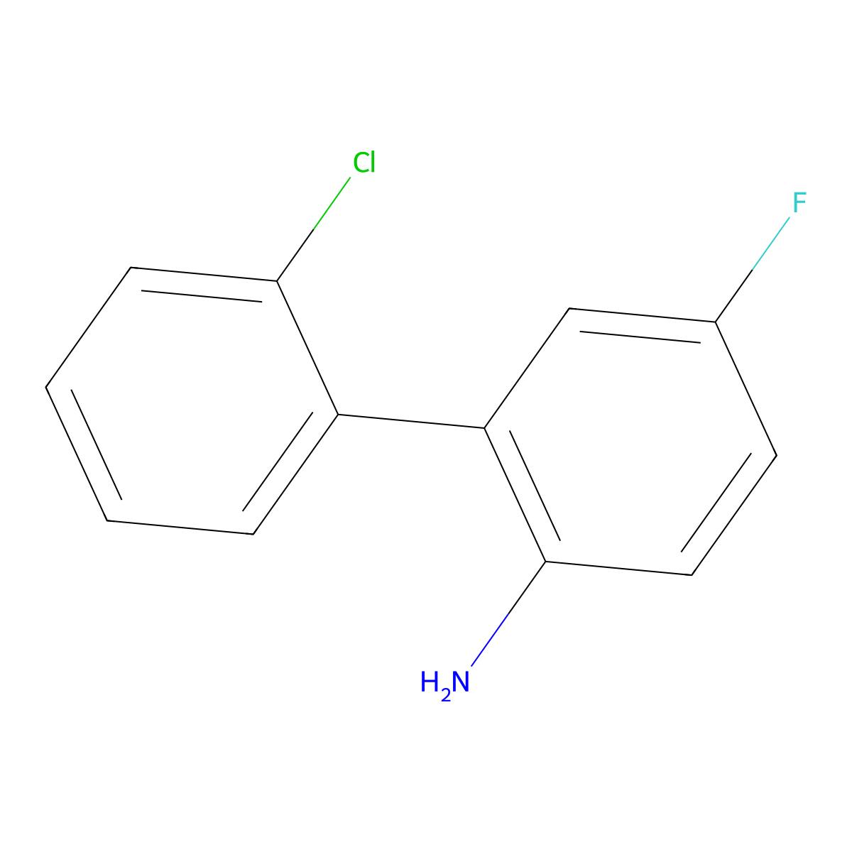2'-Chloro-5-fluoro-[1,1'-biphenyl]-2-amine molecular structure, CAS 1179708-79-2
