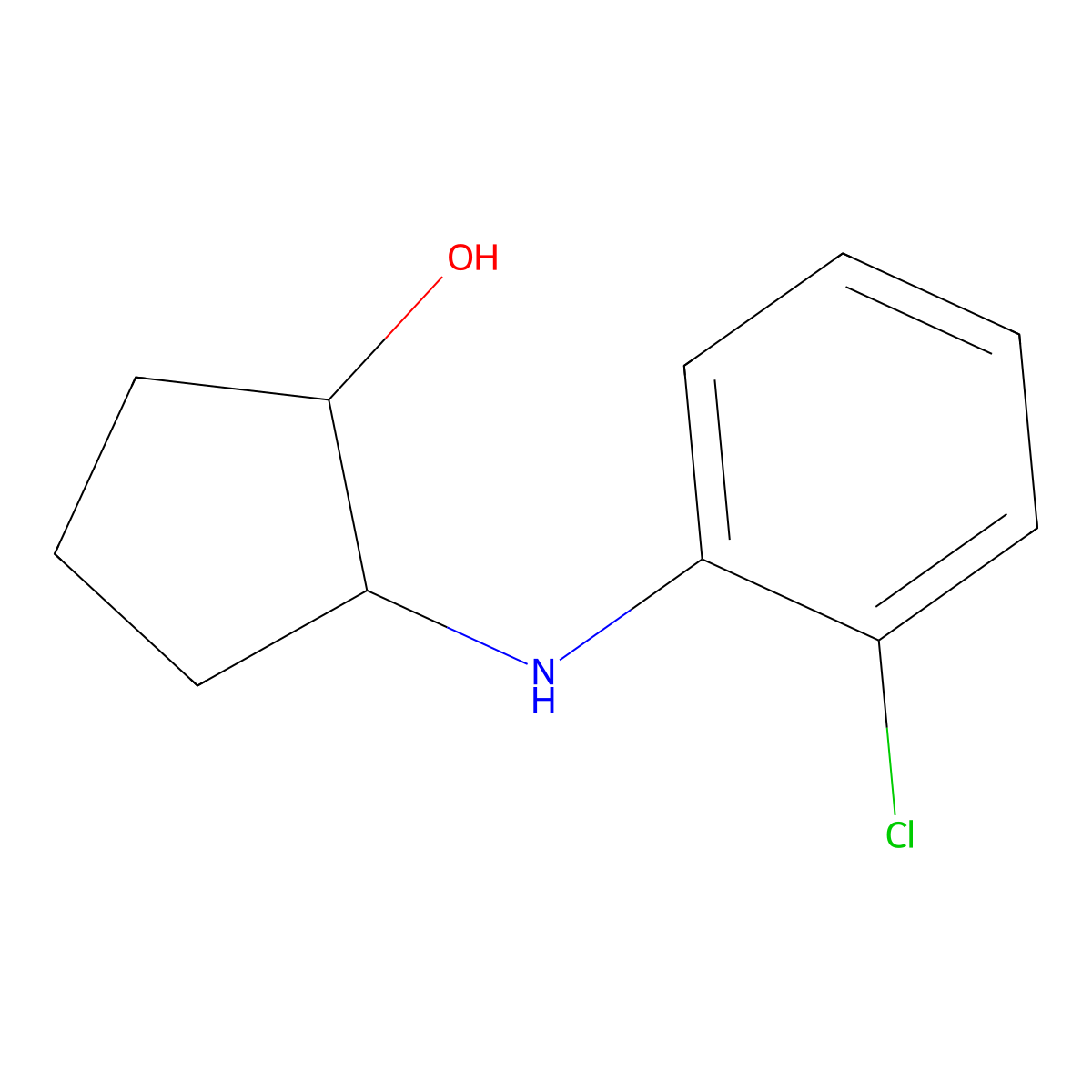 2-[(2-Chlorophenyl)amino]cyclopentan-1-ol molecular structure, CAS 1179714-59-0