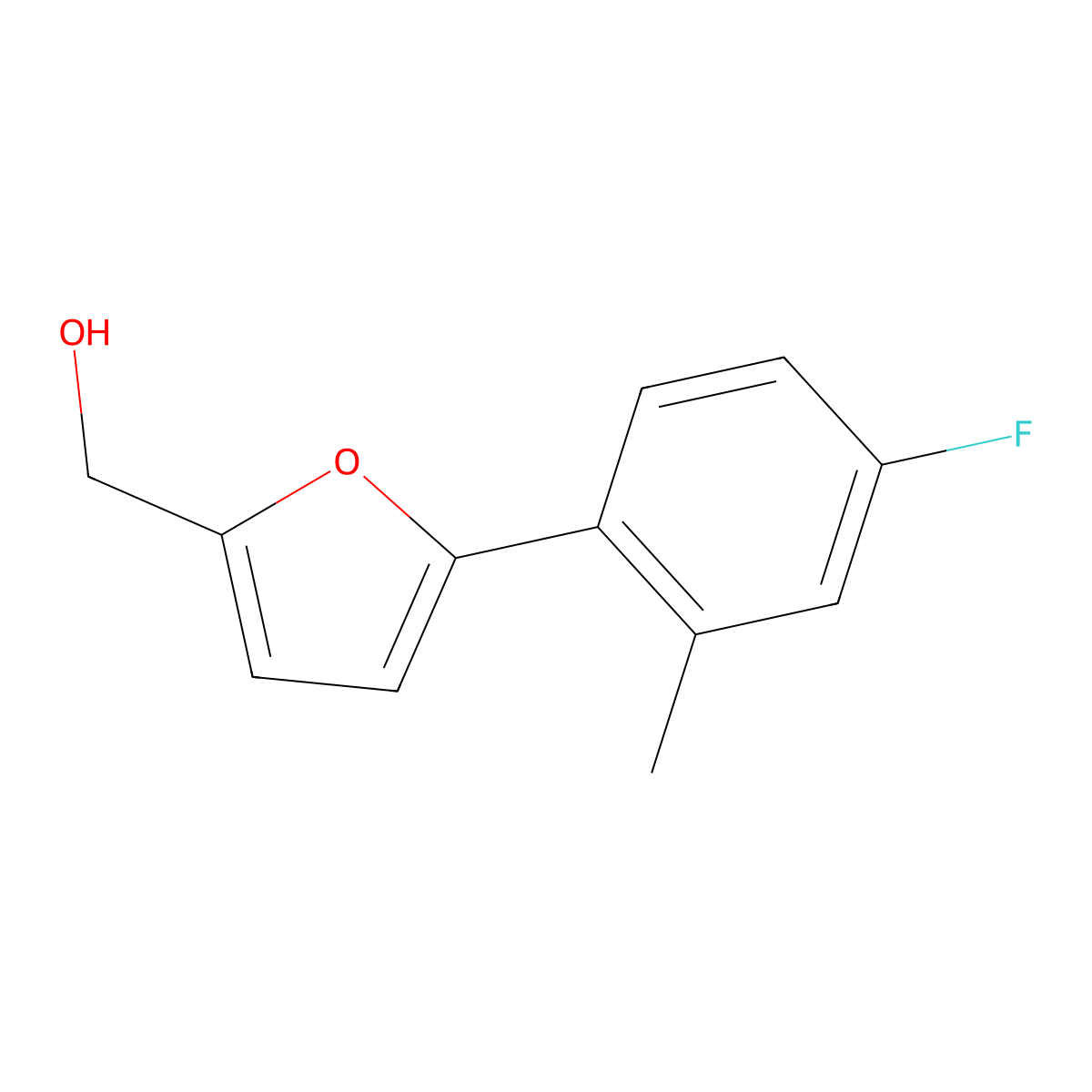 (5-(4-Fluoro-2-methylphenyl)furan-2-yl)methanol molecular structure, CAS 1179717-27-1