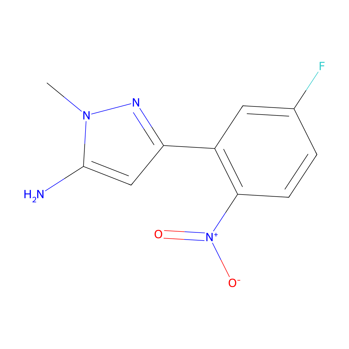 3-(5-Fluoro-2-nitrophenyl)-1-methyl-1h-pyrazol-5-amine molecular structure, CAS 1179718-08-1