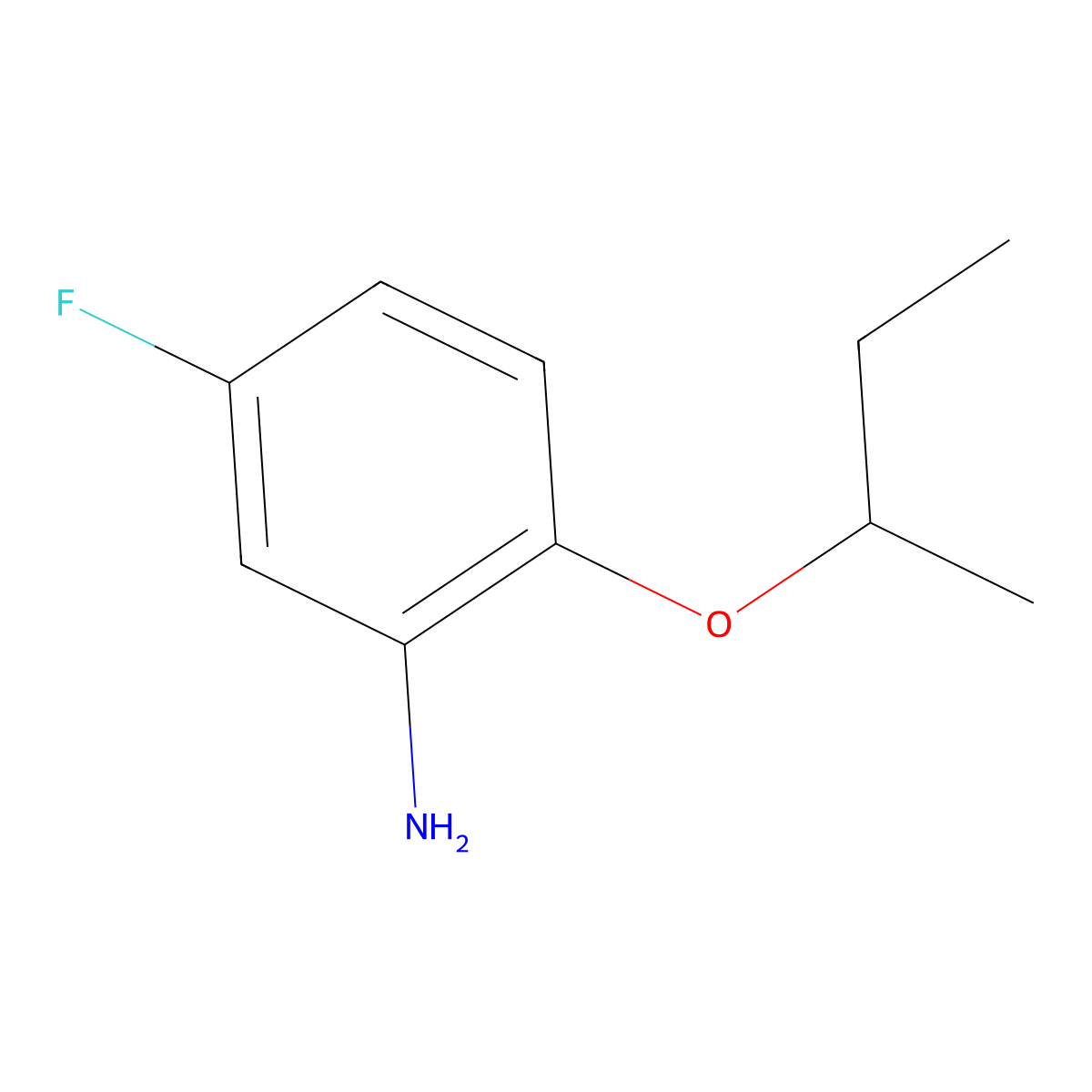 2-(Butan-2-yloxy)-5-fluoroaniline molecular structure, CAS 1179720-63-8