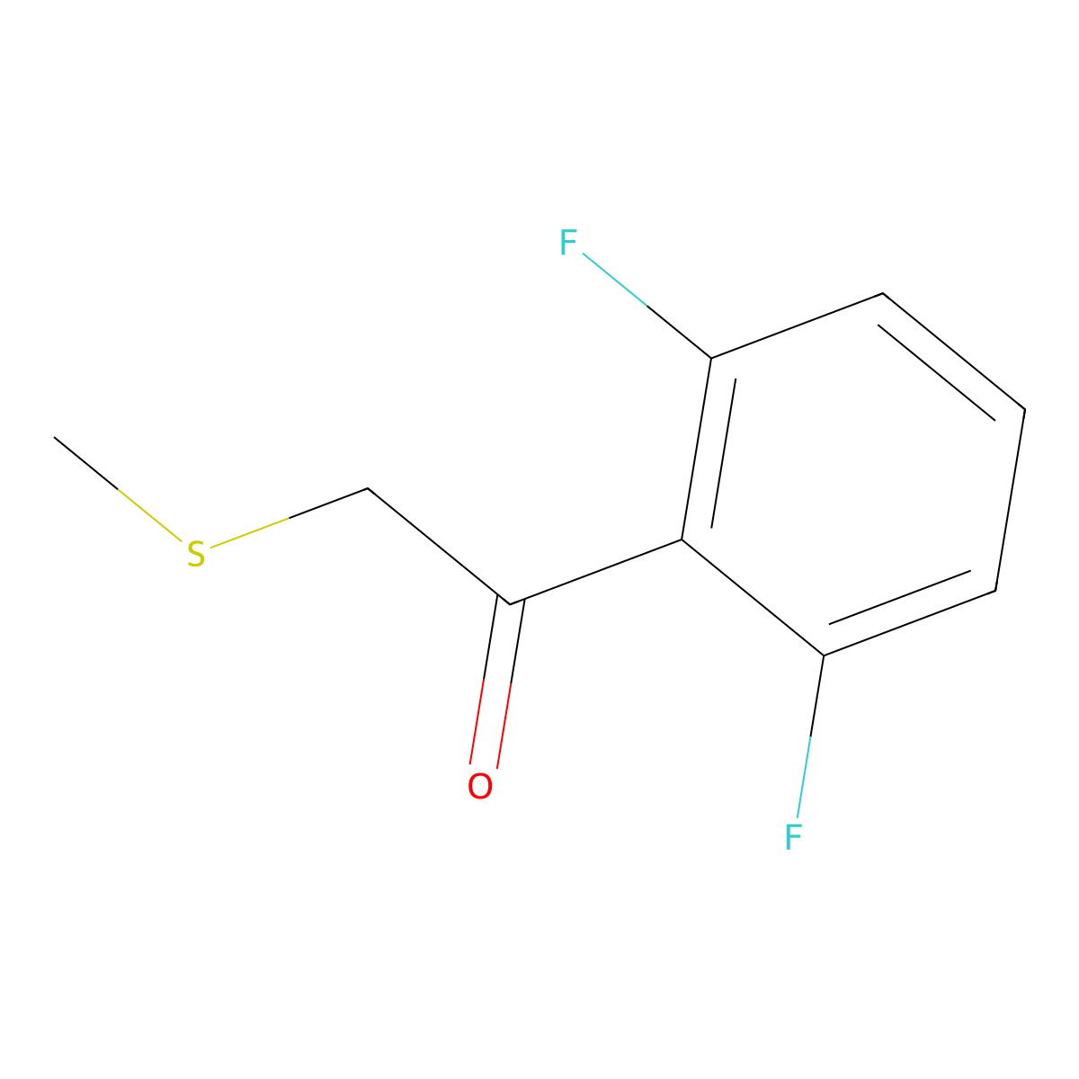 1-(2,6-Difluorophenyl)-2-(methylsulfanyl)ethan-1-one molecular structure, CAS 1179725-39-3