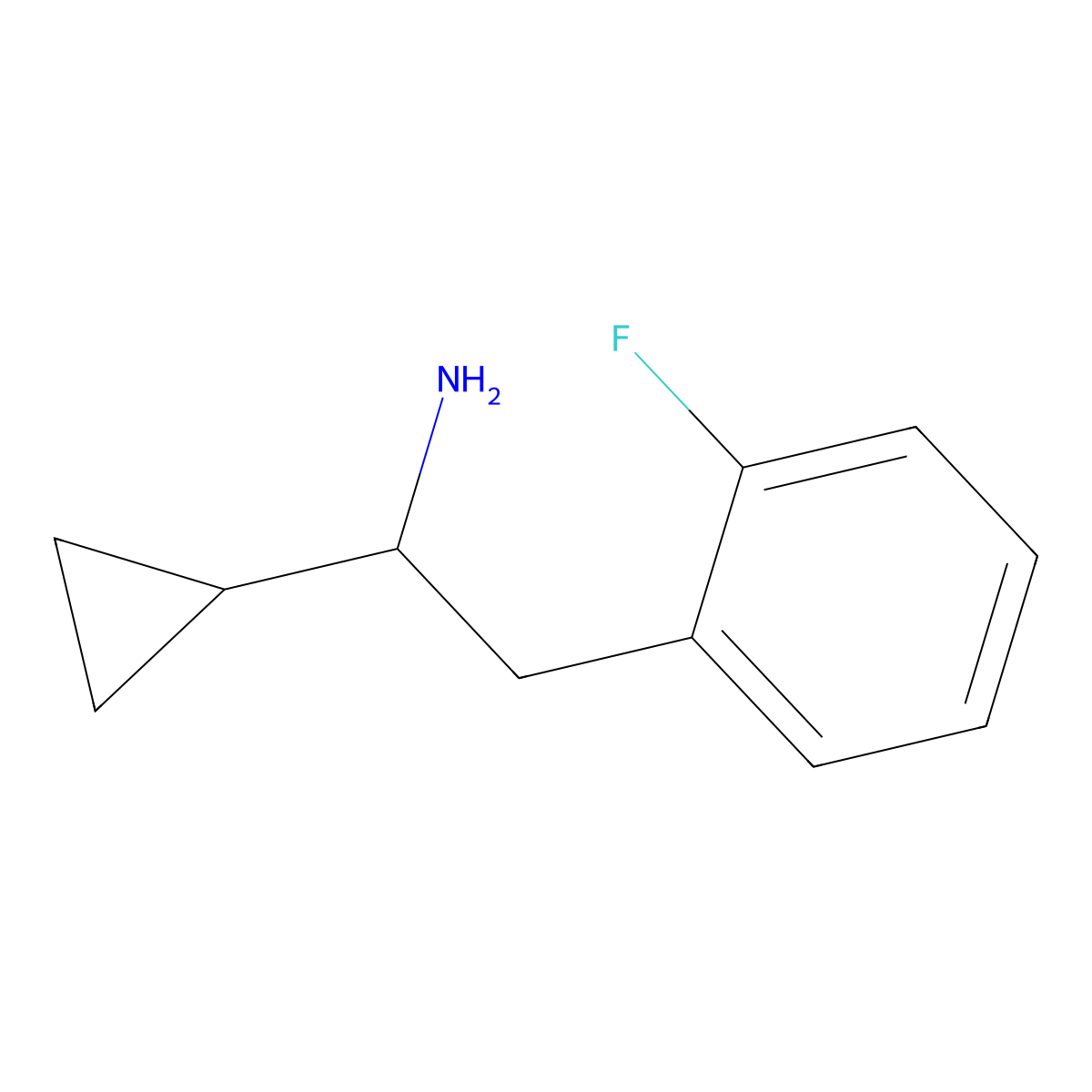1-Cyclopropyl-2-(2-fluorophenyl)ethan-1-amine molecular structure, CAS 1179725-64-4