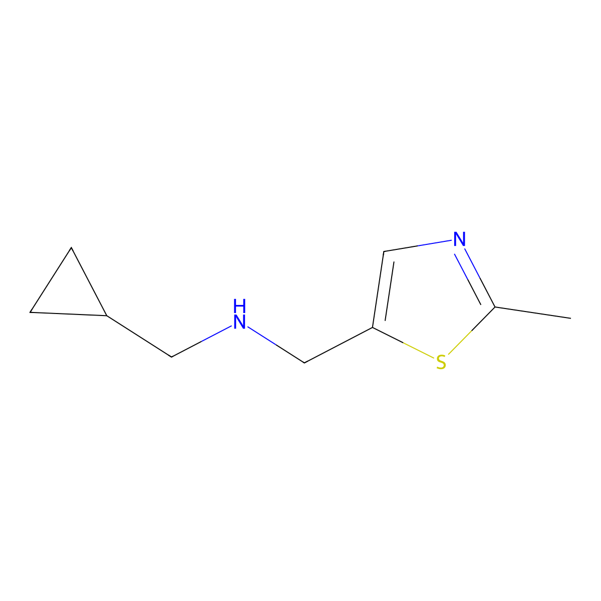 N-(Cyclopropylmethyl)-2-methyl-5-thiazolemethanamine molecular structure, CAS 1179729-88-4