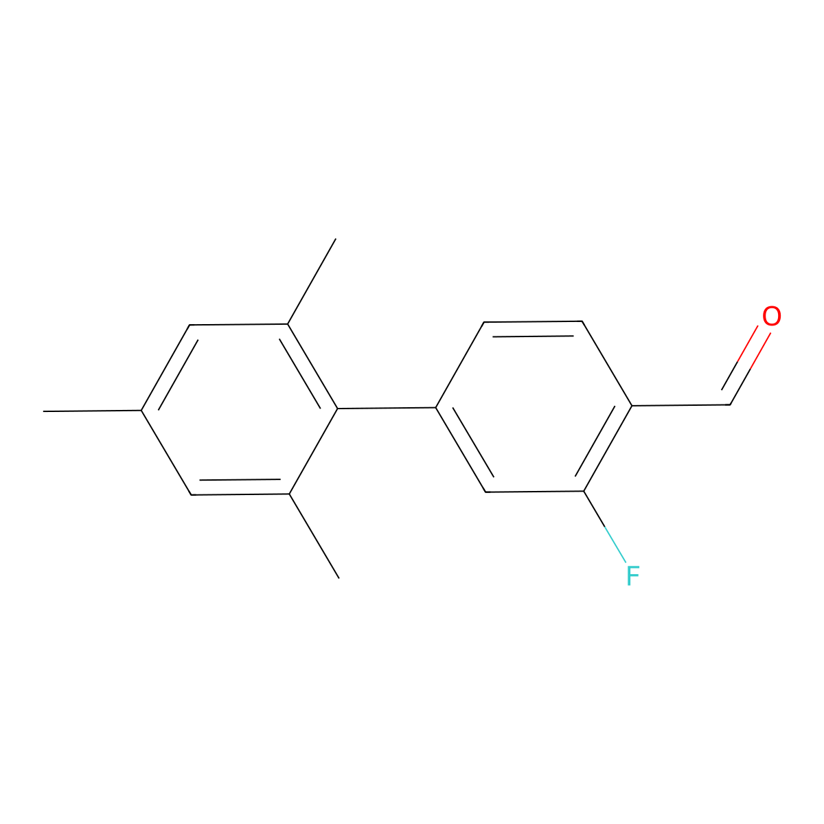 3-Fluoro-2',4',6'-trimethyl[1,1'-biphenyl]-4-carboxaldehyde molecular structure, CAS 1179732-45-6