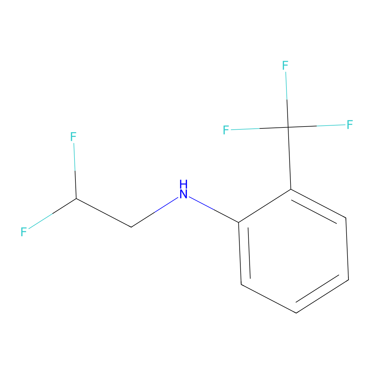 N-(2,2-difluoroethyl)-2-(trifluoromethyl)aniline molecular structure, CAS 1179732-72-9