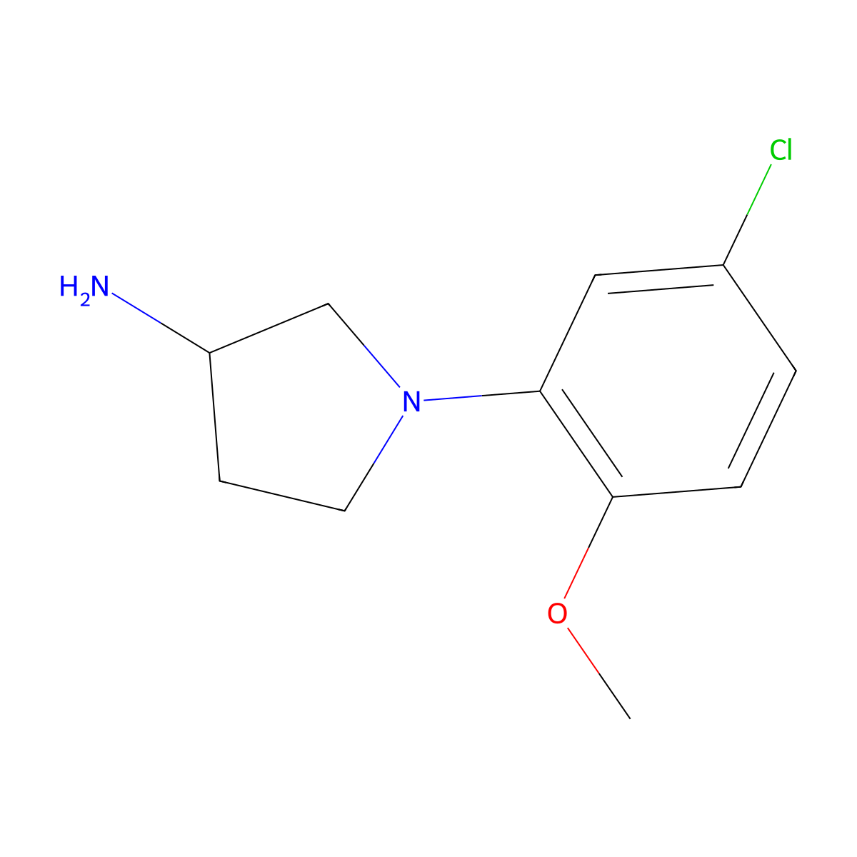 1-(5-Chloro-2-methoxyphenyl)pyrrolidin-3-amine molecular structure, CAS 1179733-71-1