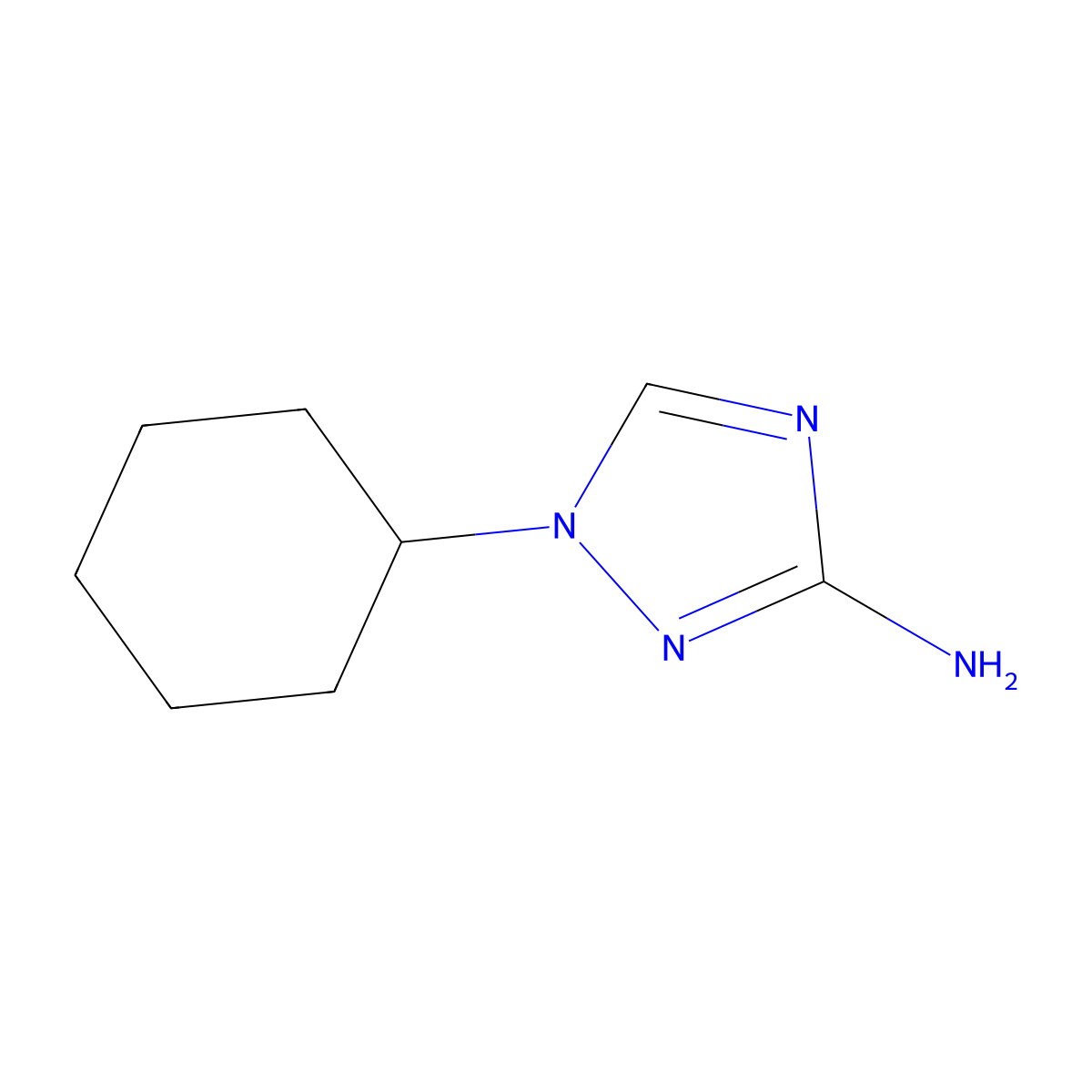 1-cyclohexyl-1H-1,2,4-triazol-3-amine molecular structure, CAS 1179738-24-9