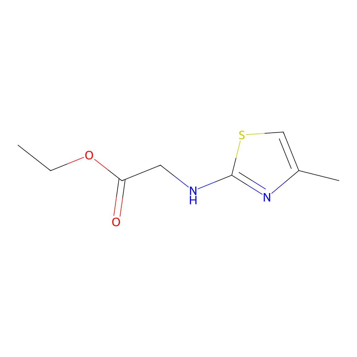 Ethyl (4-methylthiazol-2-yl)glycinate molecular structure, CAS 1179738-84-1