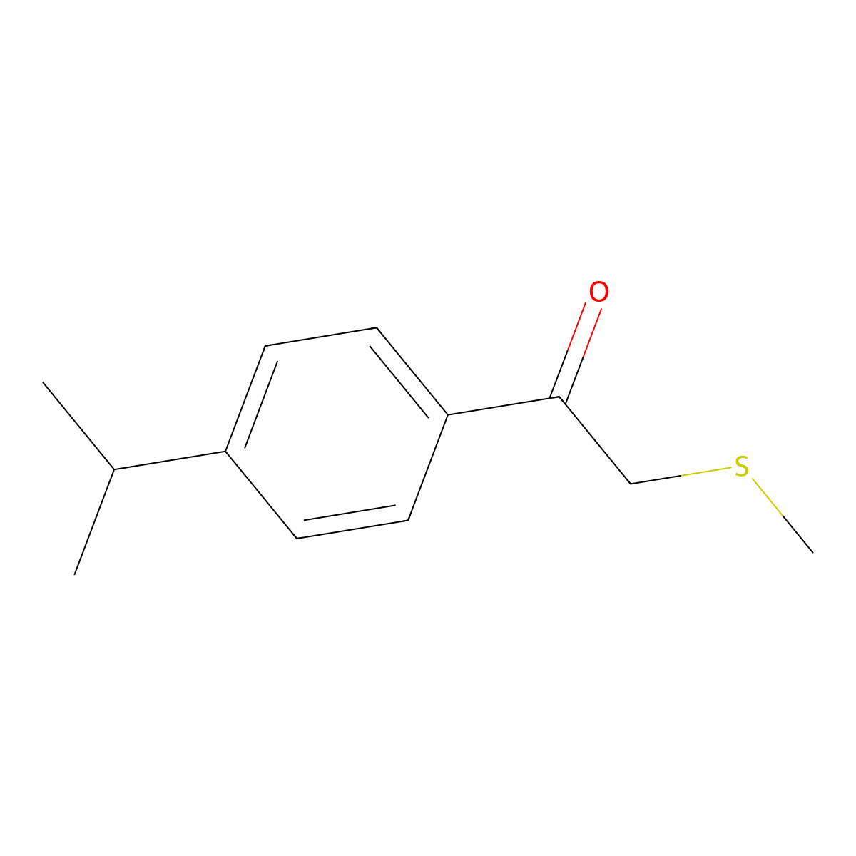 2-(Methylsulfanyl)-1-[4-(propan-2-yl)phenyl]ethan-1-one molecular structure, CAS 1179742-56-3