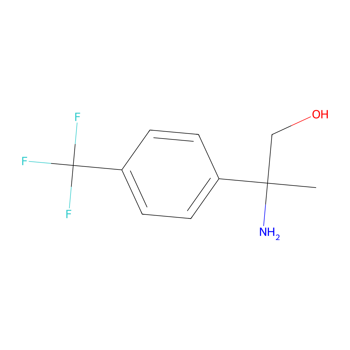 2-Amino-2-(4-(trifluoromethyl)phenyl)propan-1-ol molecular structure, CAS 1179745-92-6