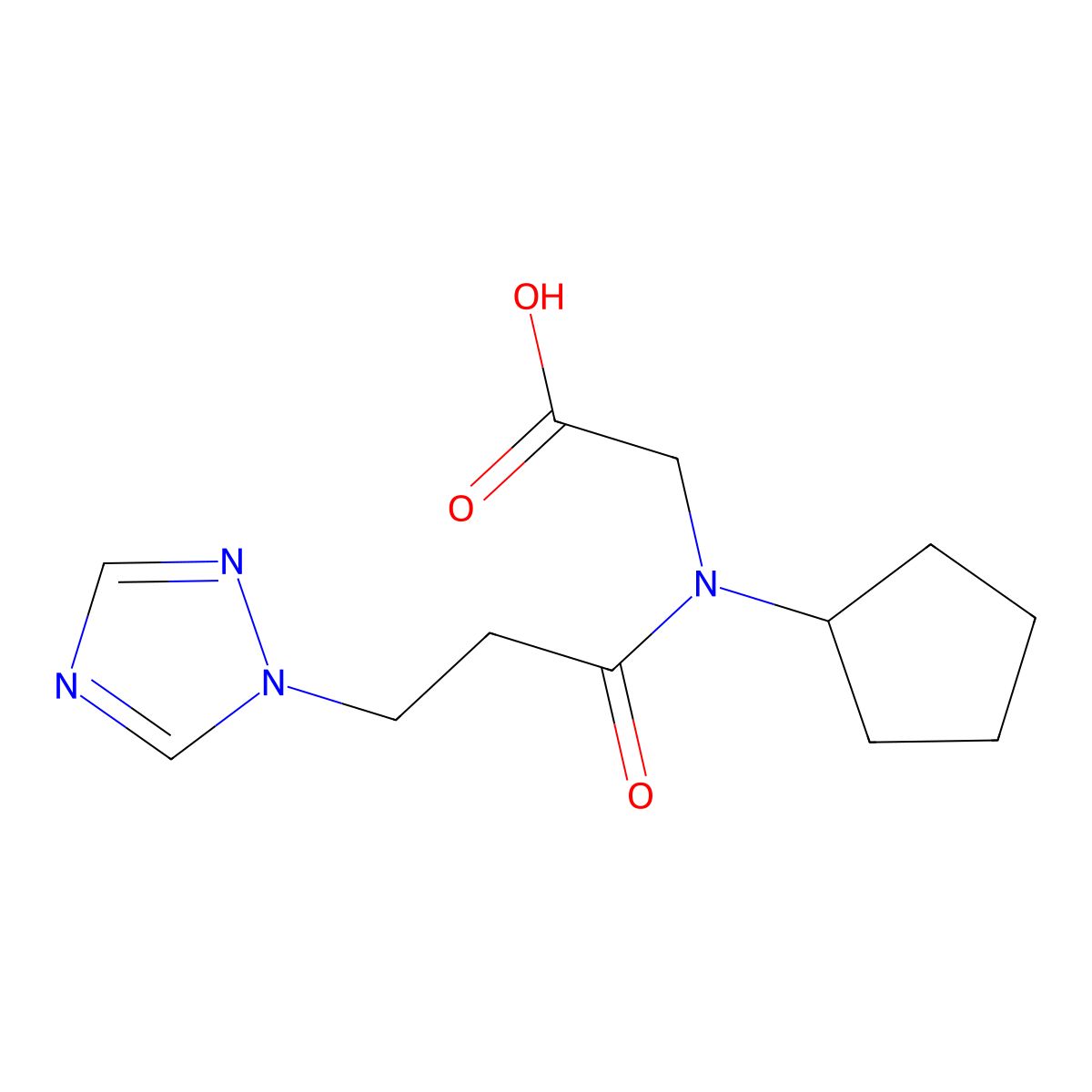 2-[N-cyclopentyl-3-(1H-1,2,4-triazol-1-yl)propanamido]acetic acid molecular structure, CAS 1179749-72-4