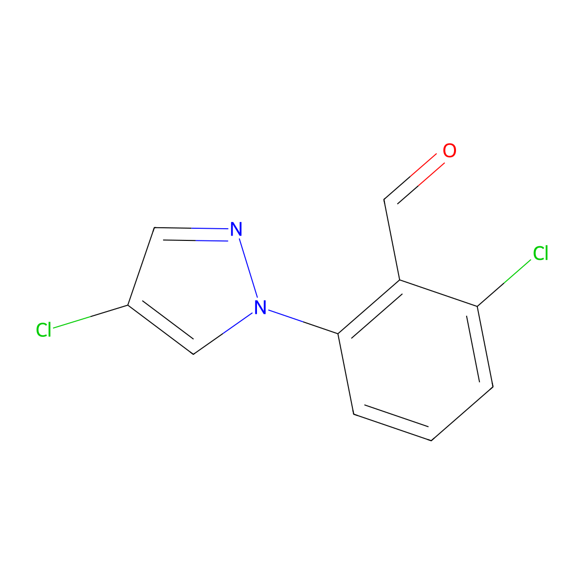 2-Chloro-6-(4-chloro-1H-pyrazol-1-YL)benzaldehyde molecular structure, CAS 1179754-04-1