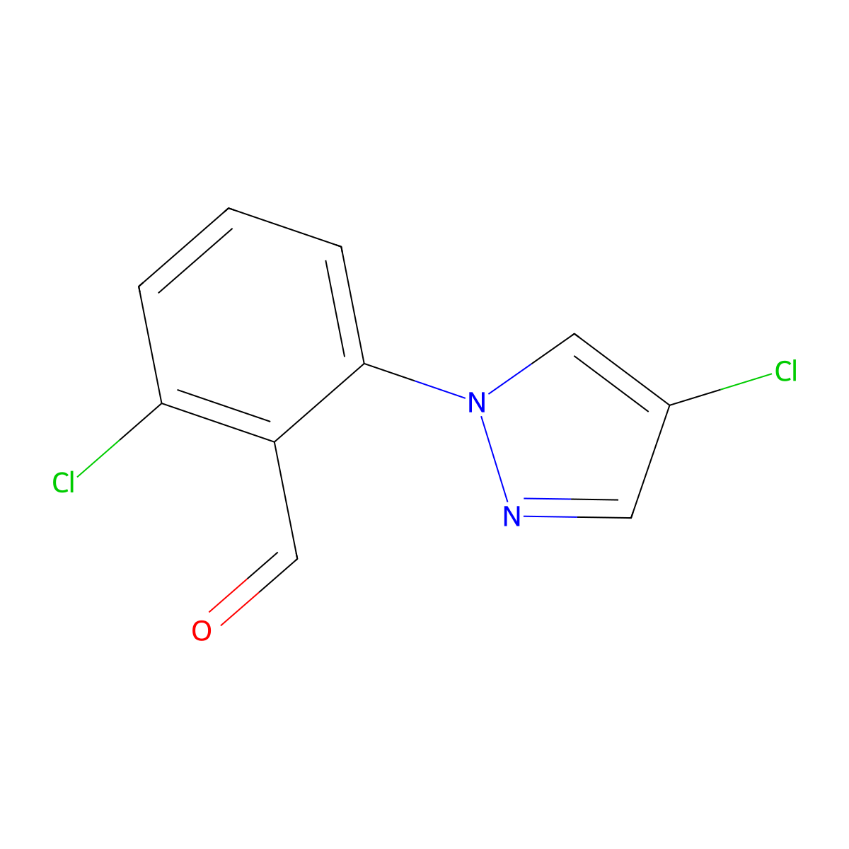 2-Chloro-6-(4-chloro-1H-pyrazol-1-YL)benzaldehyde molecular structure, CAS 1179754-04-1