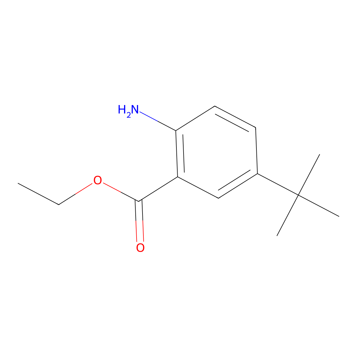 Ethyl 2-amino-5-(tert-butyl)benzoate molecular structure, CAS 1179755-40-8