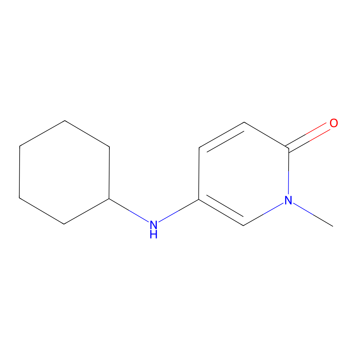 5-(Cyclohexylamino)-1-methyl-1,2-dihydropyridin-2-one molecular structure, CAS 1179758-72-5