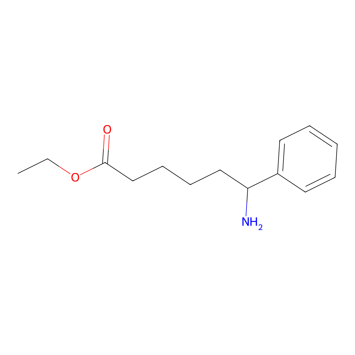 Ethyl 6-amino-6-phenylhexanoate molecular structure, CAS 1179759-49-9