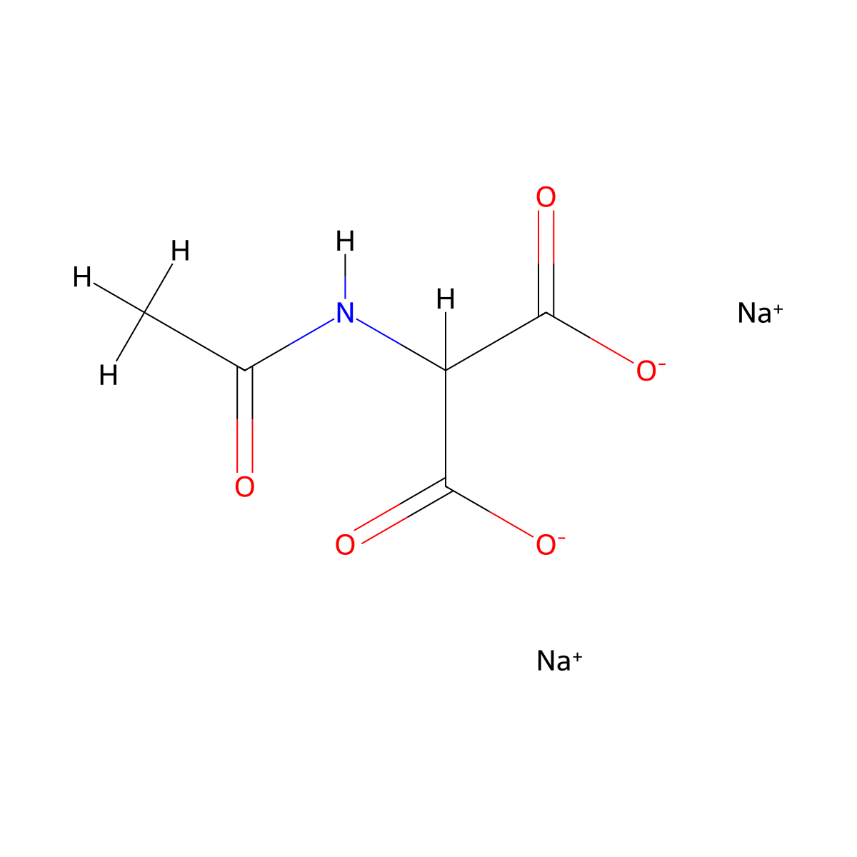 Sodium 2-acetamidomalonate molecular structure, CAS 117976-12-2