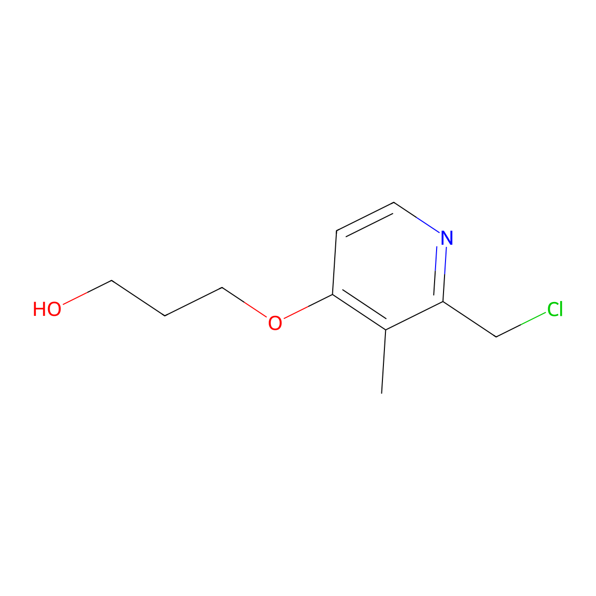 2-Chloromethyl-4-(3-hydroxypropoxy)-3-methylpyridine molecular structure, CAS 117976-92-8