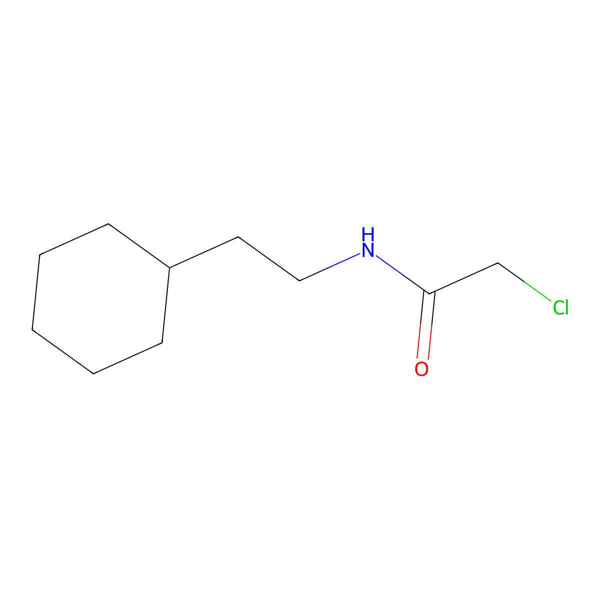 2-chloro-N-(2-cyclohexylethyl)acetamide molecular structure, CAS 1179762-09-4