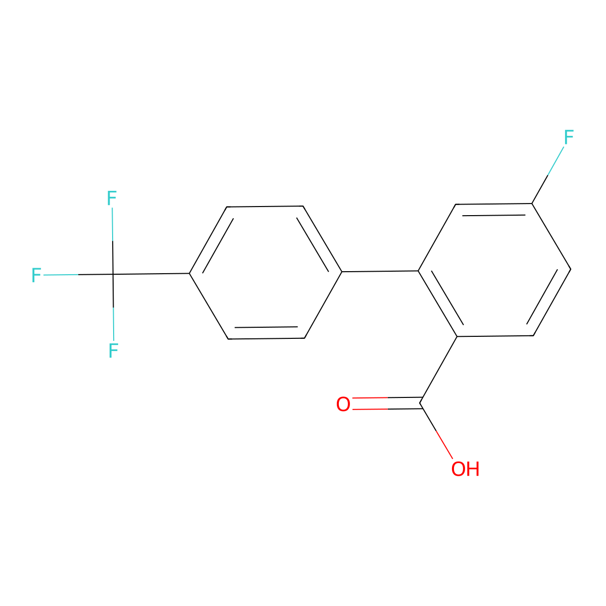 4-Fluoro-2-(4-trifluoromethylphenyl)benzoic acid molecular structure, CAS 1179762-71-0