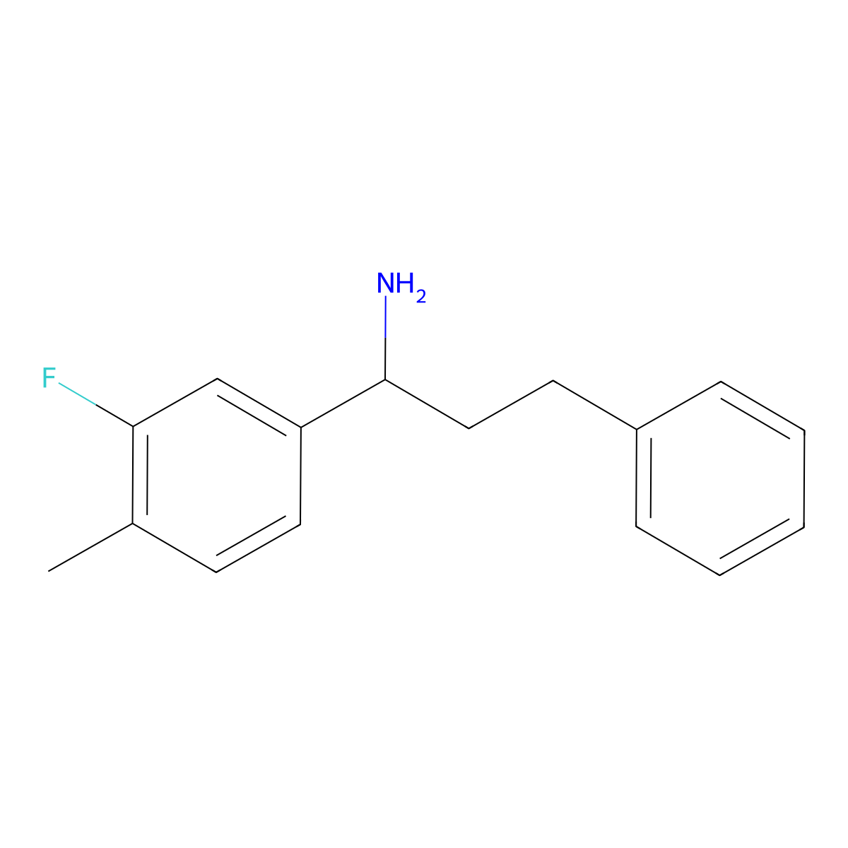 1-(3-Fluoro-4-methylphenyl)-3-phenylpropan-1-amine molecular structure, CAS 1179763-12-2