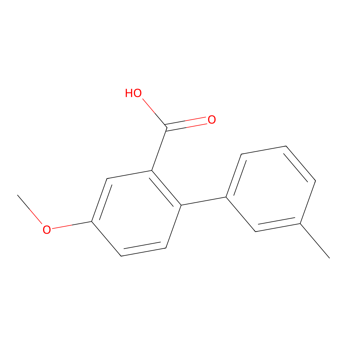 5-Methoxy-2-(3-methylphenyl)benzoic acid molecular structure, CAS 1179765-01-5